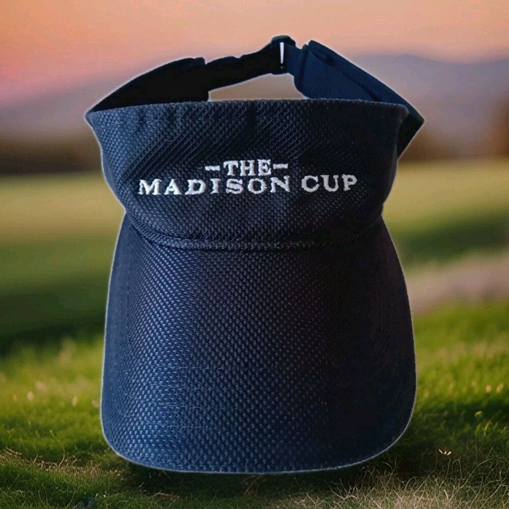 The Madison Cup Imperial Embroidered Women's Golf Sun Visor Hat OS Black